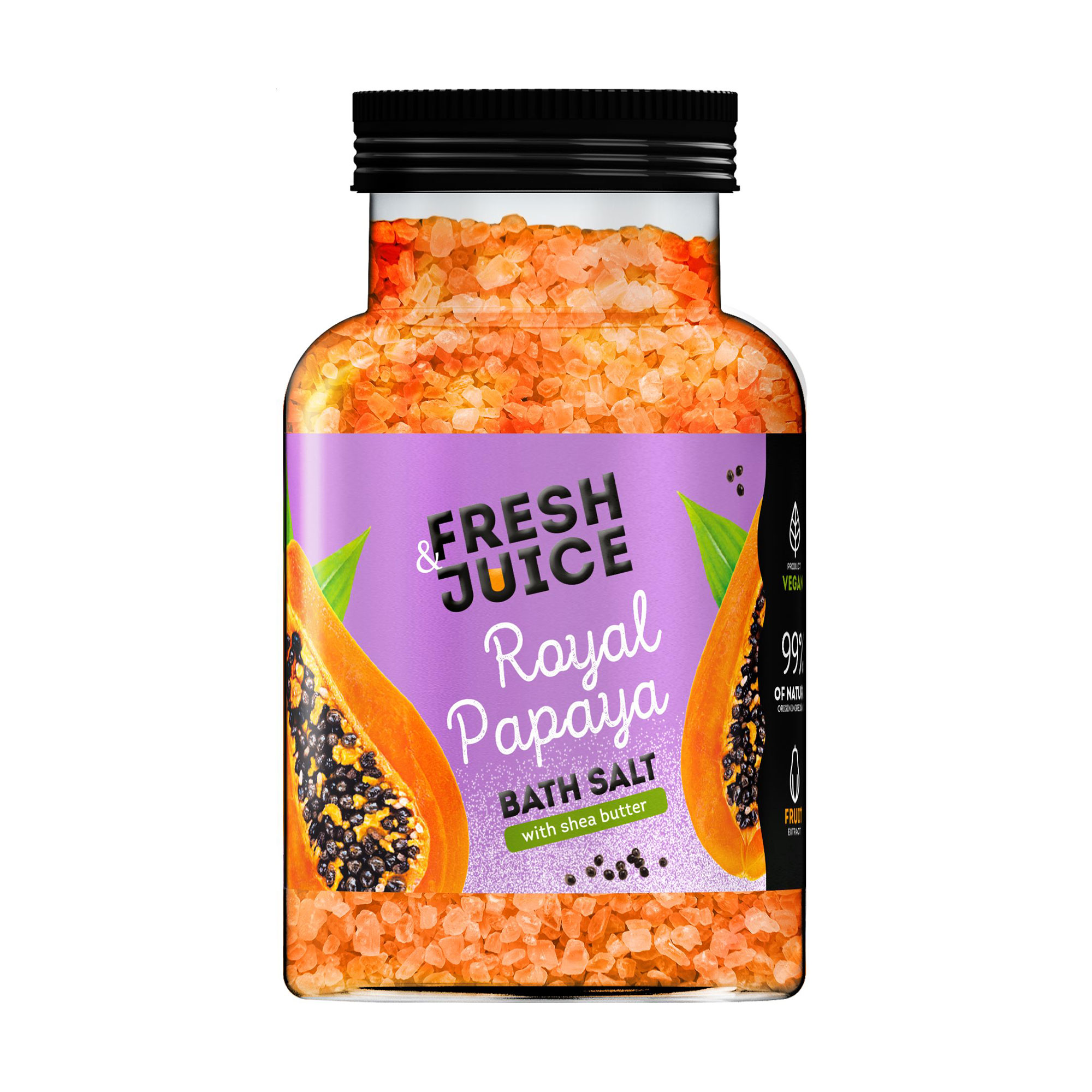 Сіль для ванни Fresh Juice Royal Papaya Bath Salt з олією ши, 700 г